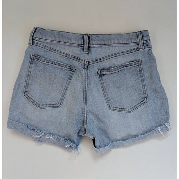 Gap 1969 Cut Off Boyfriend Light Wash Cuffed Denim Stretch Shorts Size 29R US 8 - Picture 3 of 8